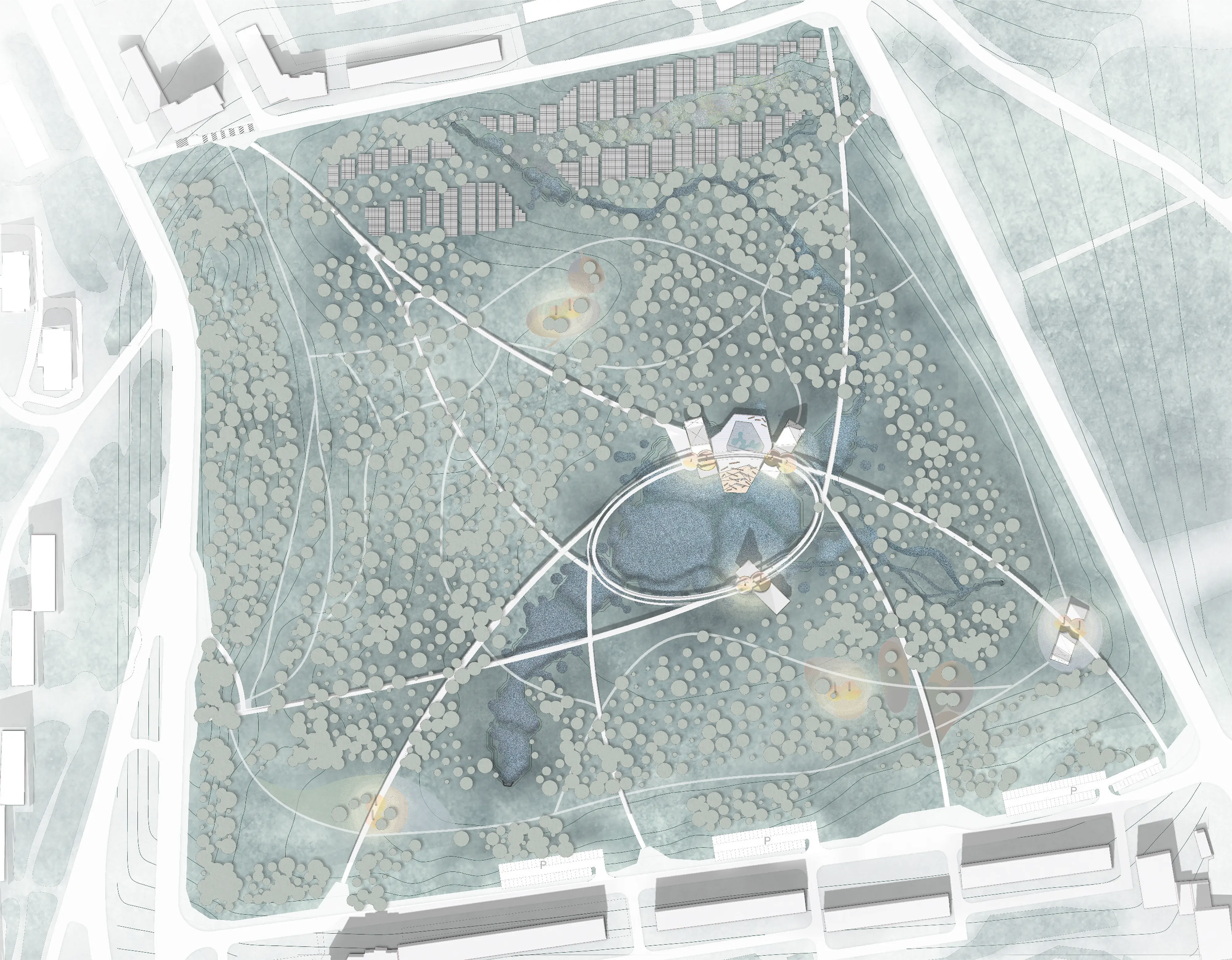 Site plan for Murmansk valley park, Murmansk, Russia.